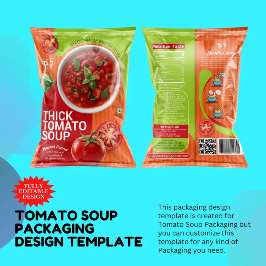 Tomato Soup Packaging Design Template PS314