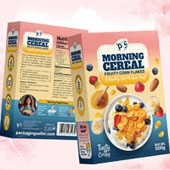 Cereal Corn Flakes Box Packaging Design Template PS324