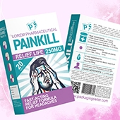 Pain Relief Tablet Box Design Template  PS325